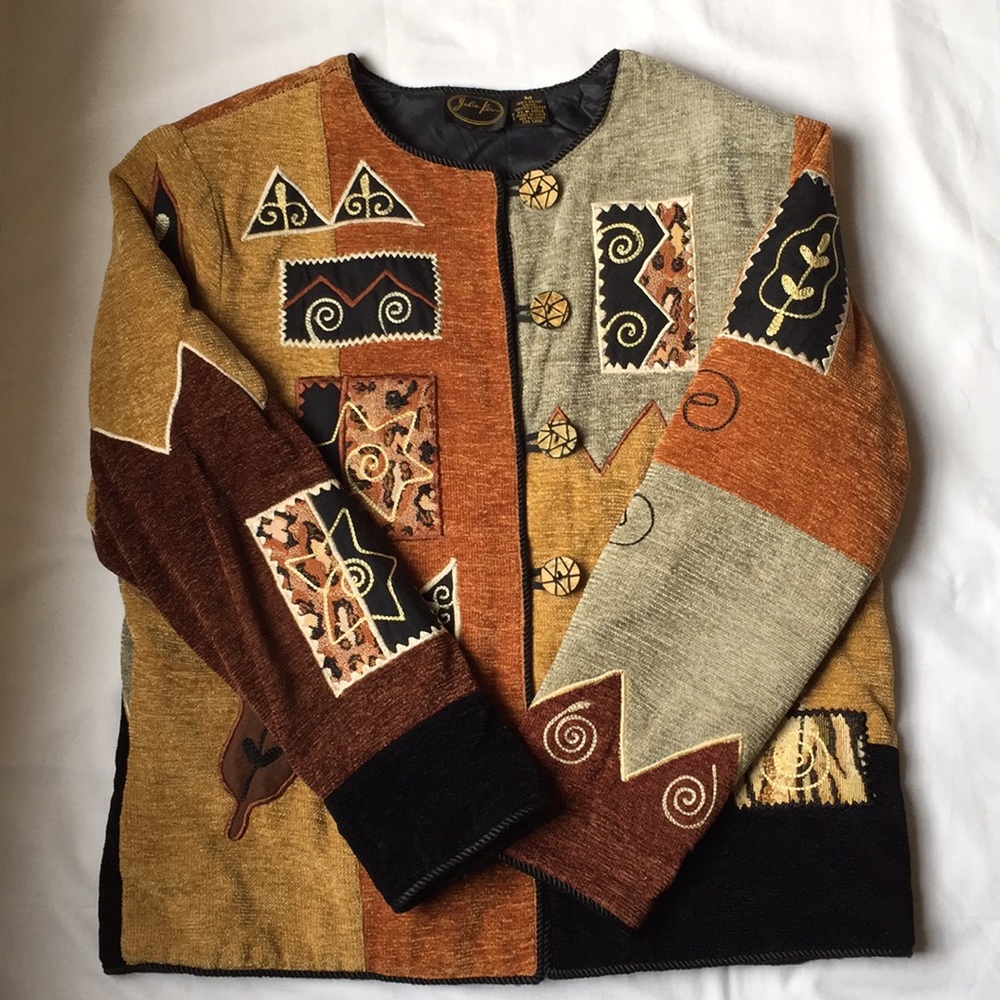 Vintage Embroidered Patchwork Blazer - image 1
